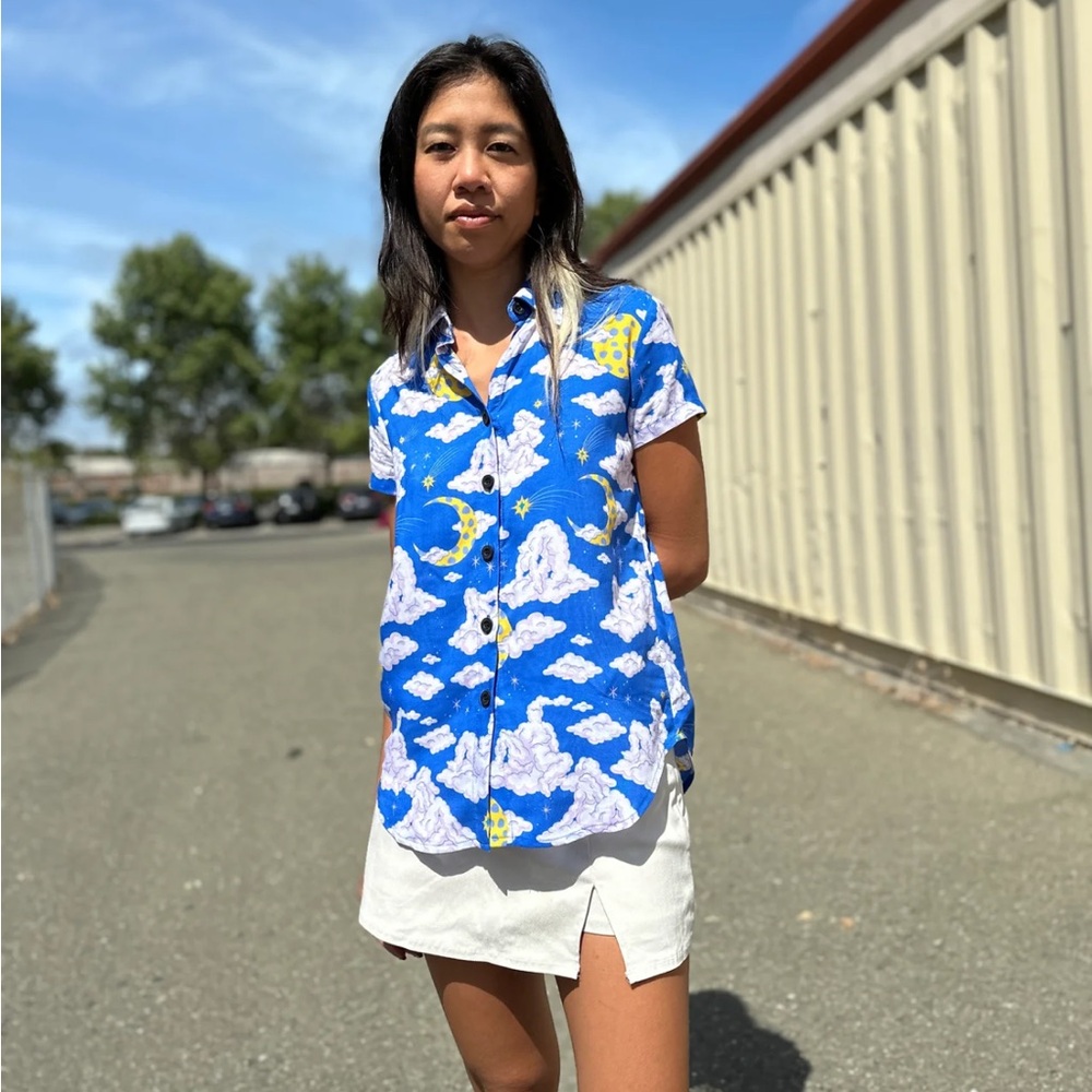 Nooworks Cloud People Joyce Rayon Shirt NWT